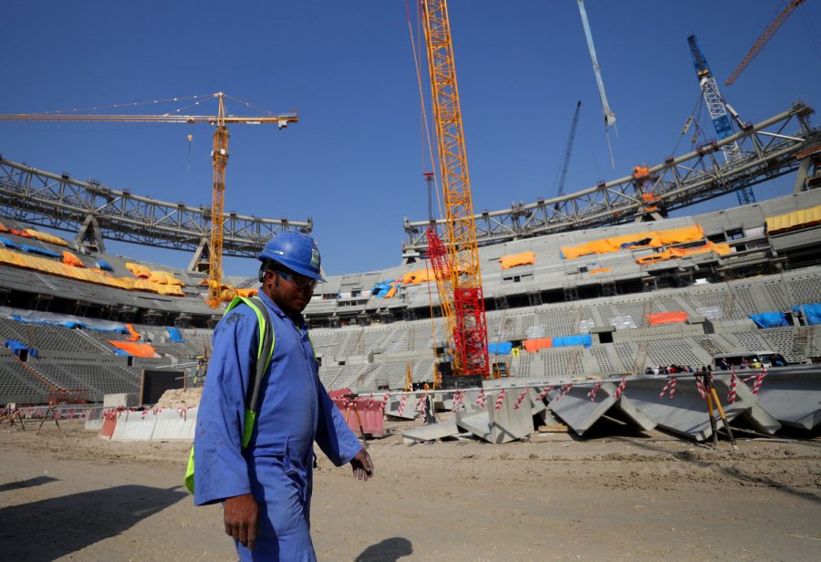 DOHA, QATAR - DECEMBER 20: General view of the construction work at Lusail Stadium on December 20, 2019 in Doha, Qatar. (Photo by Francois Nel/Getty Images) (Photo by Francois Nel / GETTY IMAGES EUROPE / Getty Images via AFP)