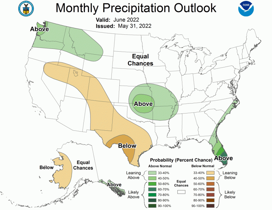 June 2022 Outlook Showing Equal Chances for Precipitation!!