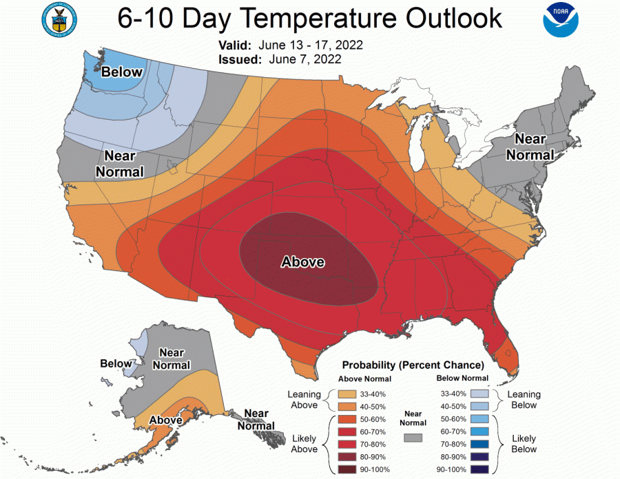 Here is your 6-10 Day Temperature Outlook!!