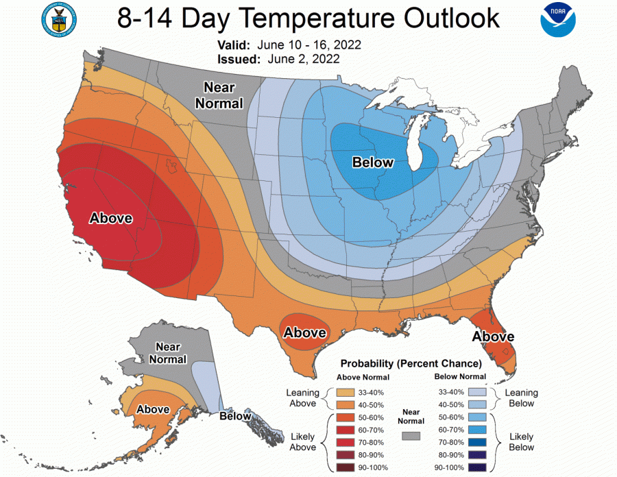 Here is your 8-14 Day Temperature Outlook!!
