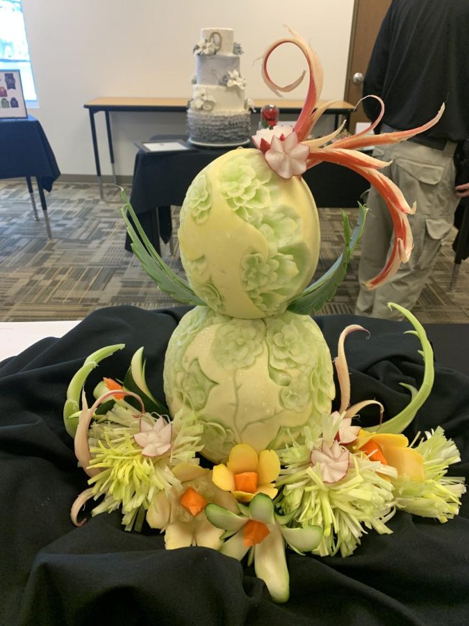 Fruit carving done by Dakota Culinary Arts students.
