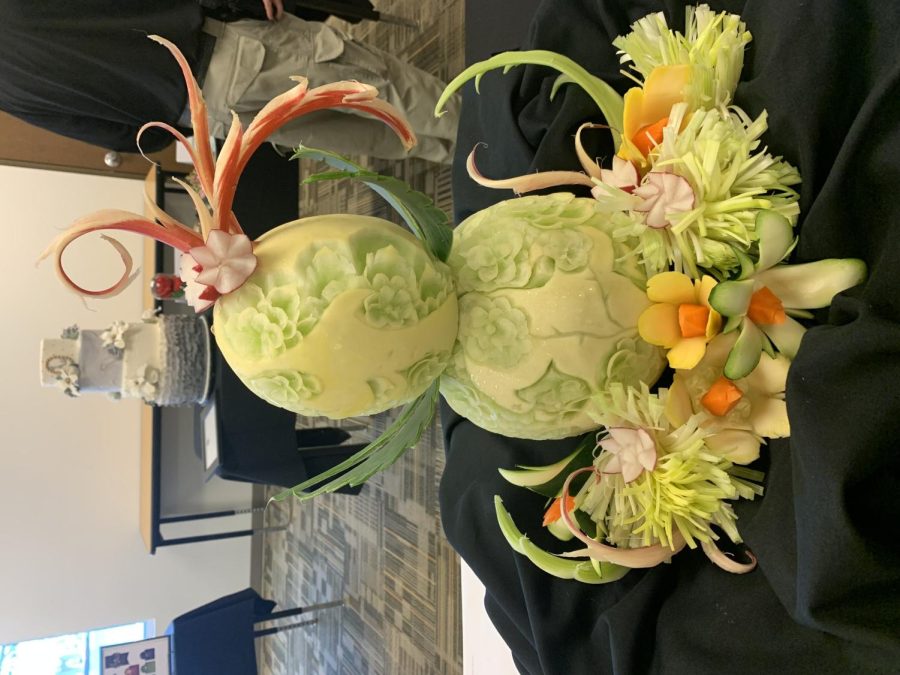 Fruit carving done by Dakota Culinary Arts students.
