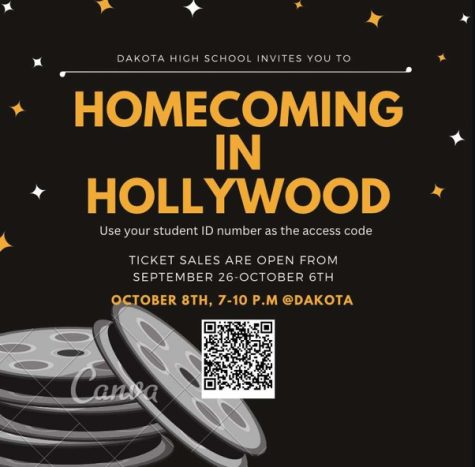 Homecoming information and QR code to scan for buying tickets.