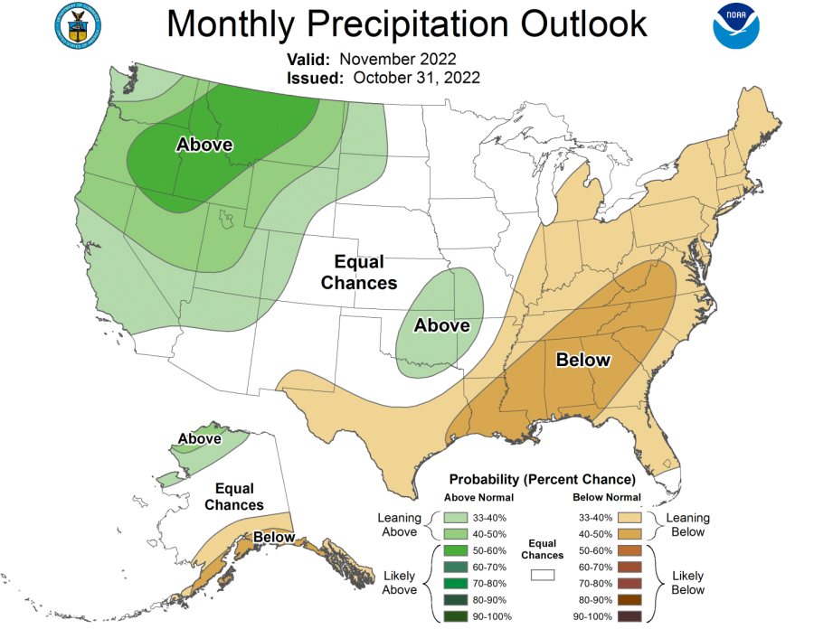 Here is your Precipitation Outlook for the entire month of November 2022!!