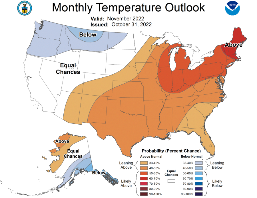 Here is your Temperature Outlook for the entire month of November 2022!!
