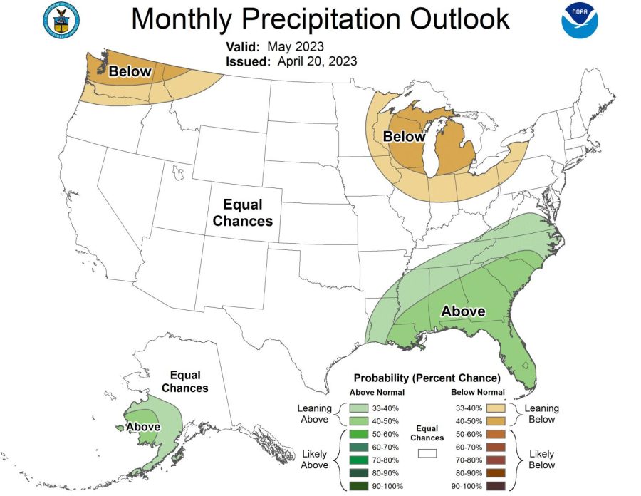 Here is your Monthly Precipitation Outlook for the month of May 2023 released by the Climate Prediction Center (or aka: CPC) on Thursday 4/20/2023!!