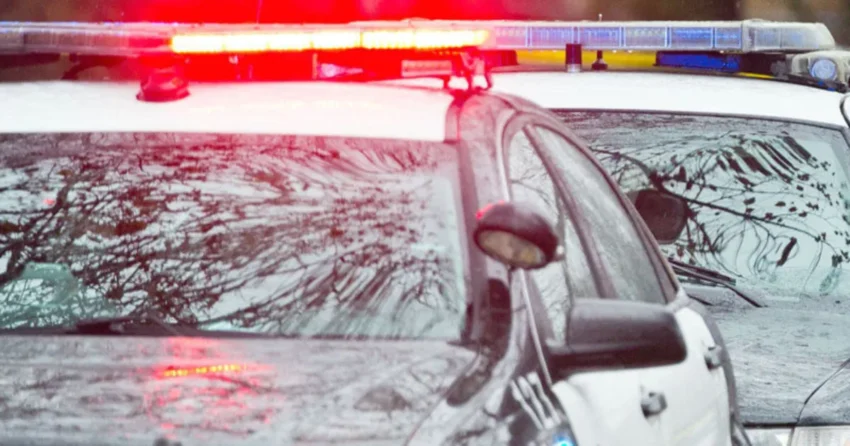 Emergency responders at the scene of a rollover crash on a rural Nebraska road